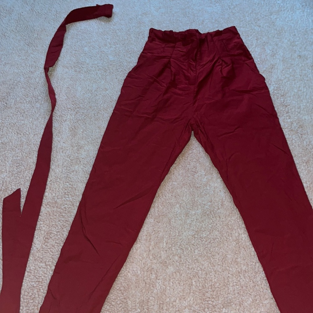 Fitted Red Trousers